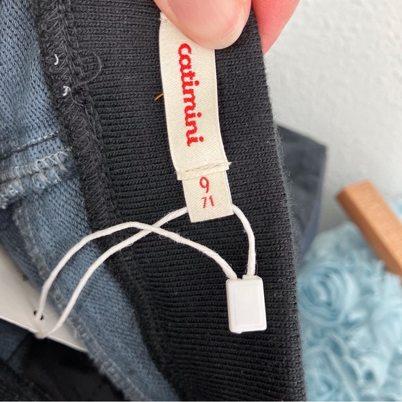 NWT Catimini jeans black denim knit elastic waist pull on size 9 months - Picture 6 of 12